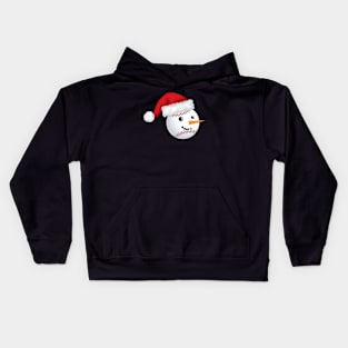 Baseball Santa Hat Snowman Face Kids Hoodie